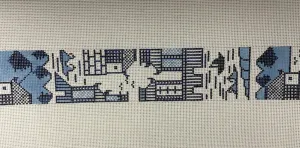 * Kimberly Ann Needlepoint BC-08 Blue Porcelain Crossbody Strap