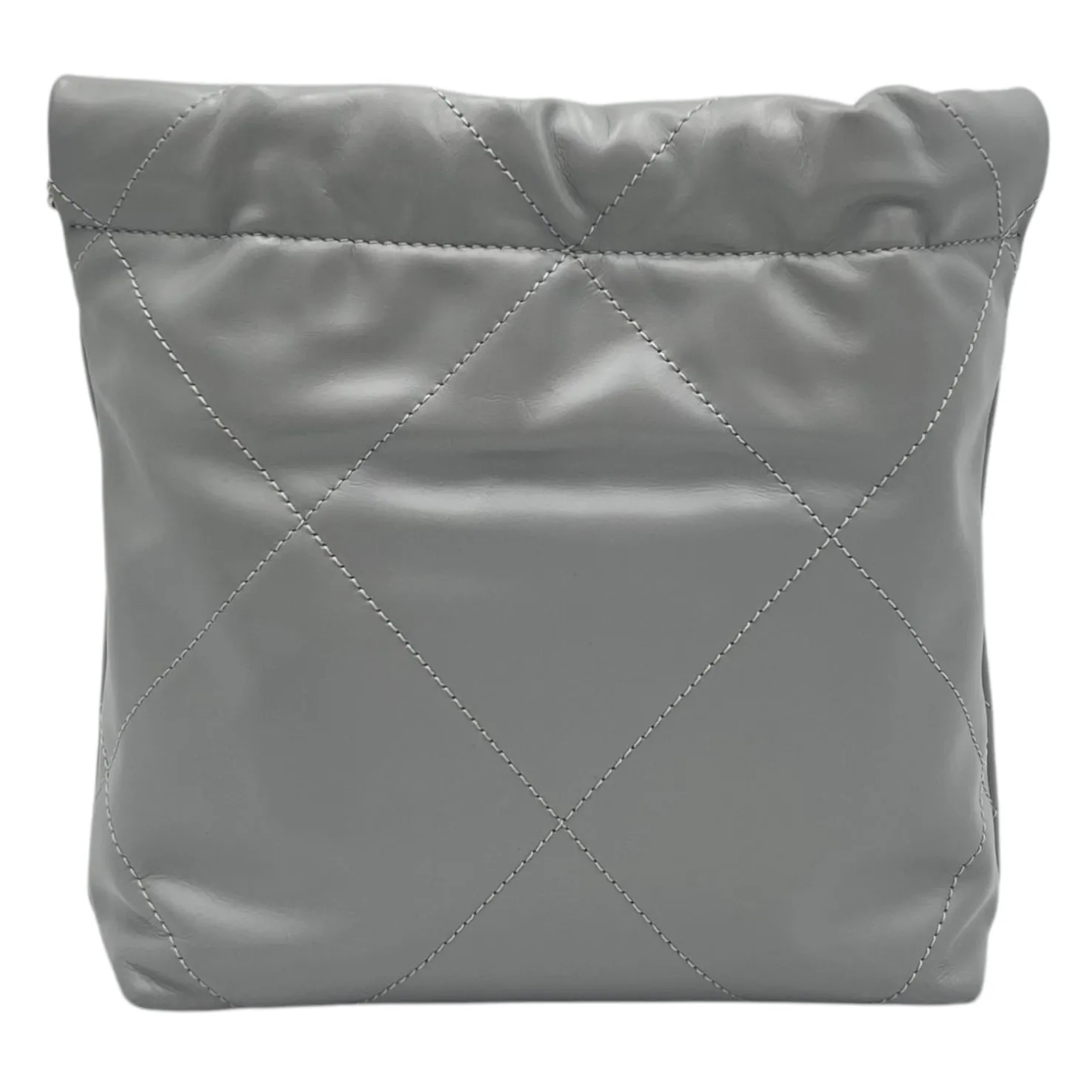 22 Tote Crossbody Bag Mini Grey in Calfskin, Silver hardware