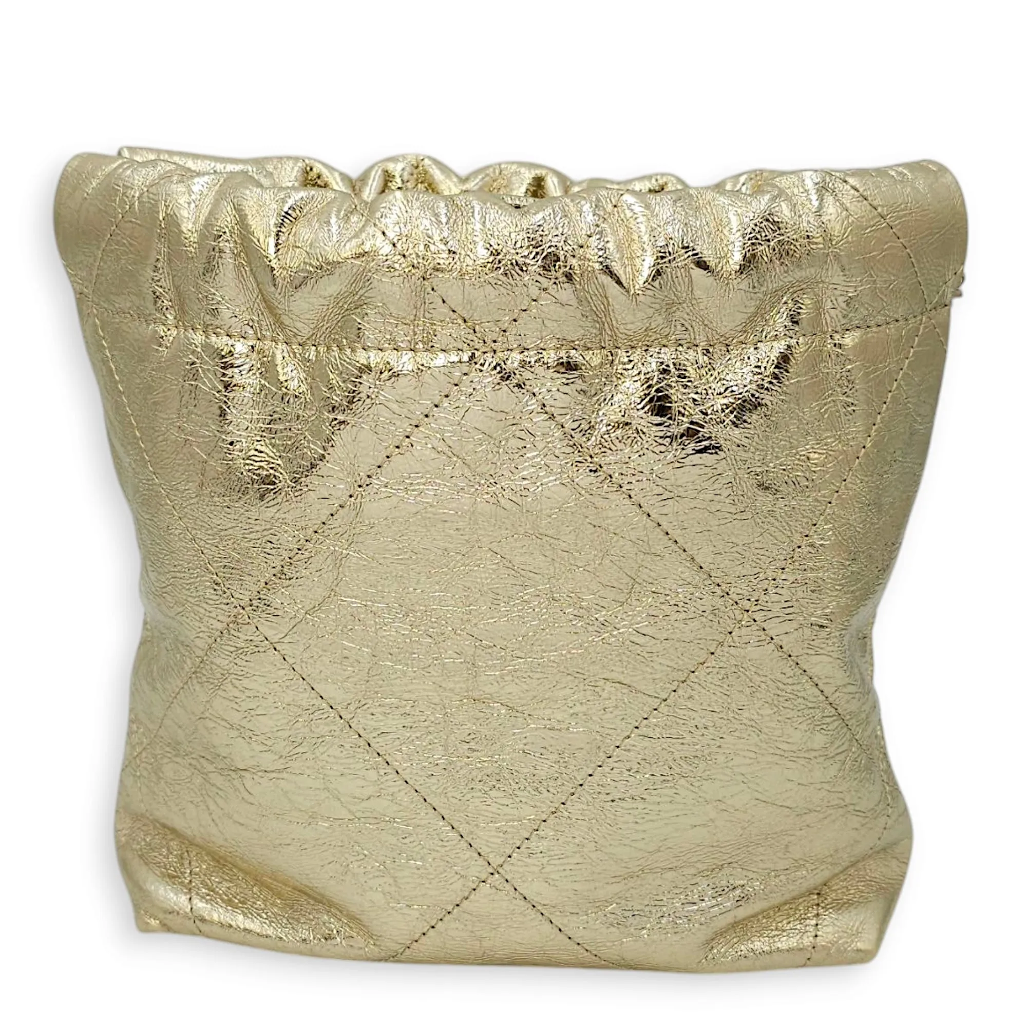 22 Tote Mini Gold Crossbody Bag in Canvas, Gold hardware