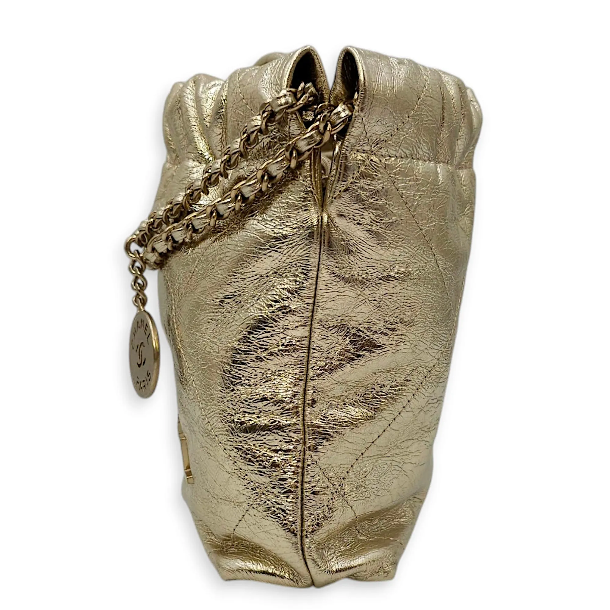 22 Tote Mini Gold Crossbody Bag in Canvas, Gold hardware
