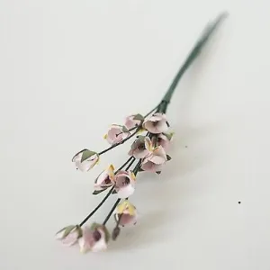 24 Small Paper Flower Blossoms Bouquet Yellow White Burgundy Lavender Pink Ivory