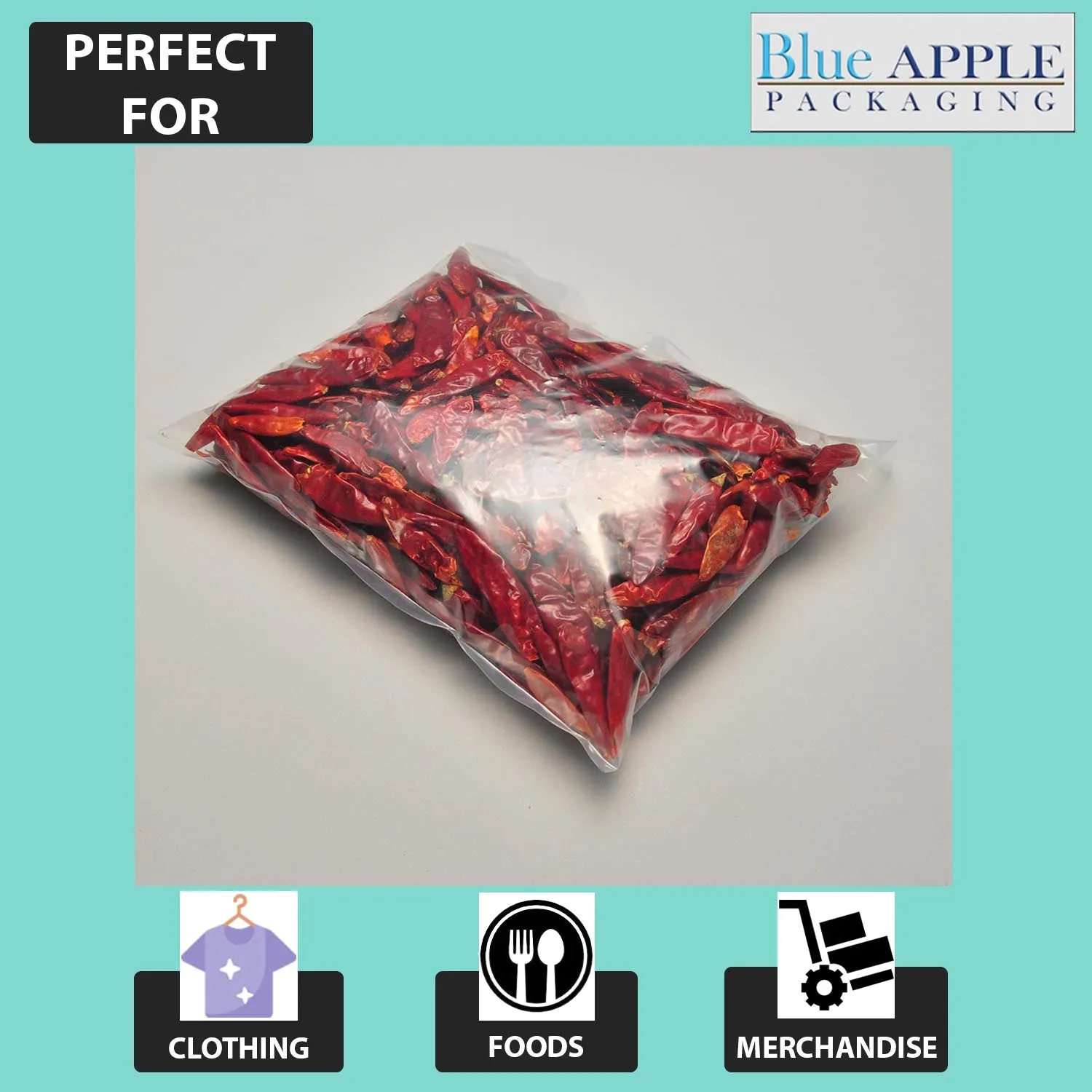 30X40 inches Clear Flat Poly Bags 2Mil Open Top (LDPE)