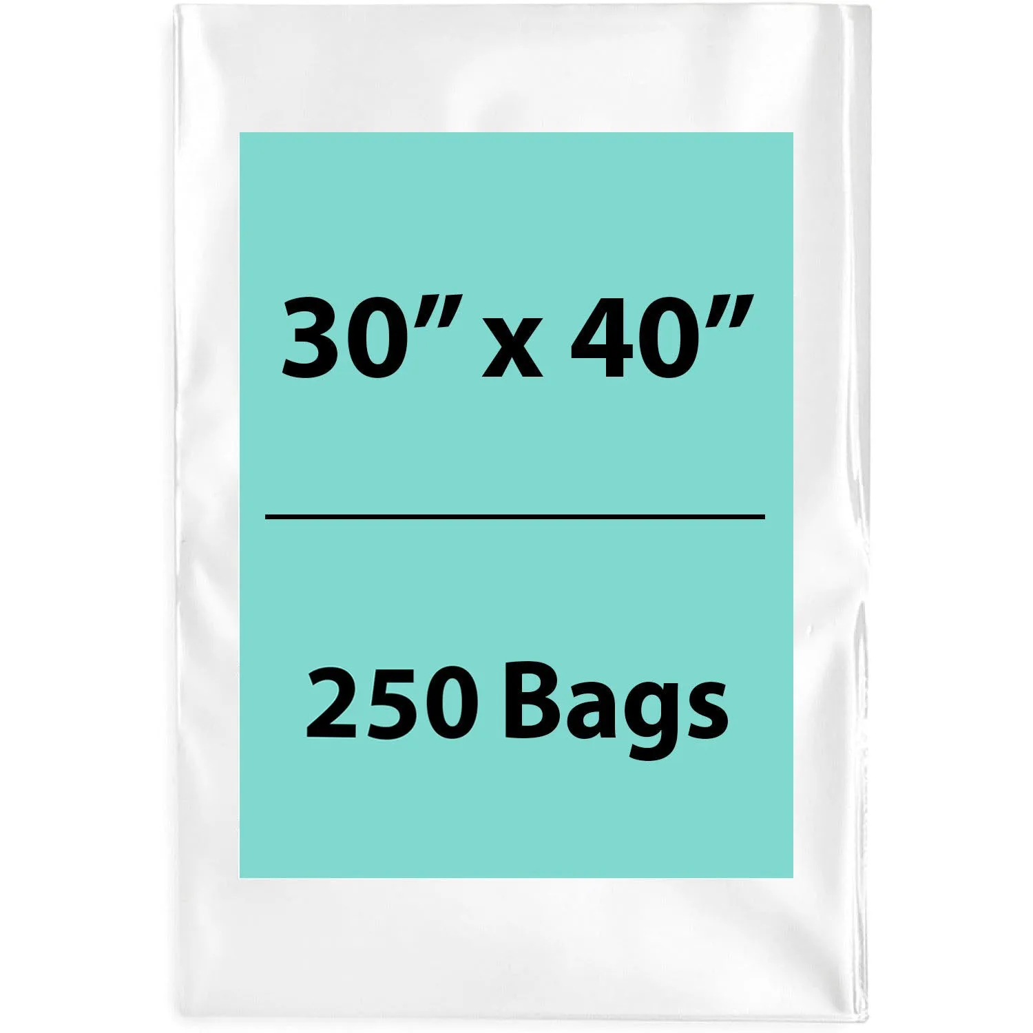 30X40 inches Clear Flat Poly Bags 2Mil Open Top (LDPE)