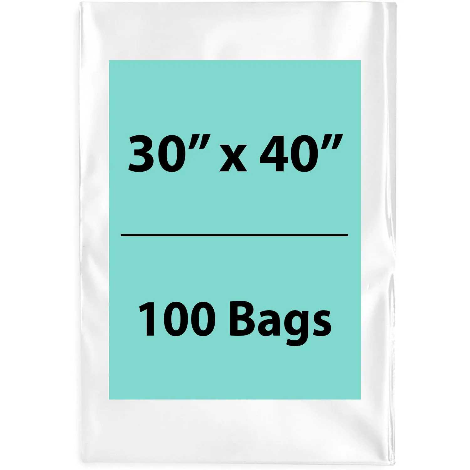 30X40 inches Clear Flat Poly Bags 2Mil Open Top (LDPE)