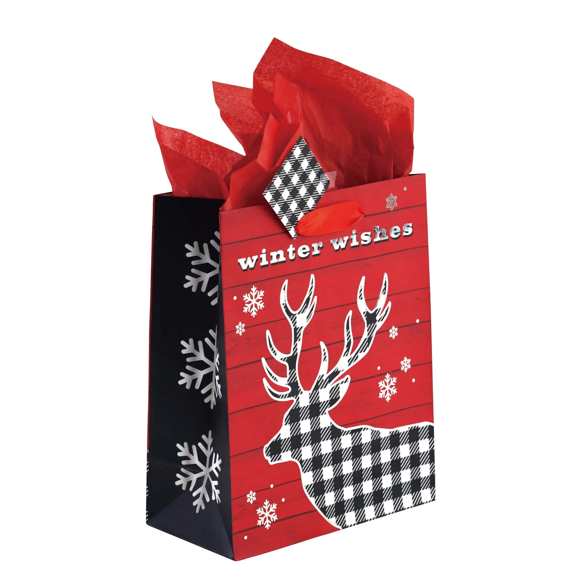 3Pk Large Christmas Delivery Hot Stamp Bag, 4 Designs