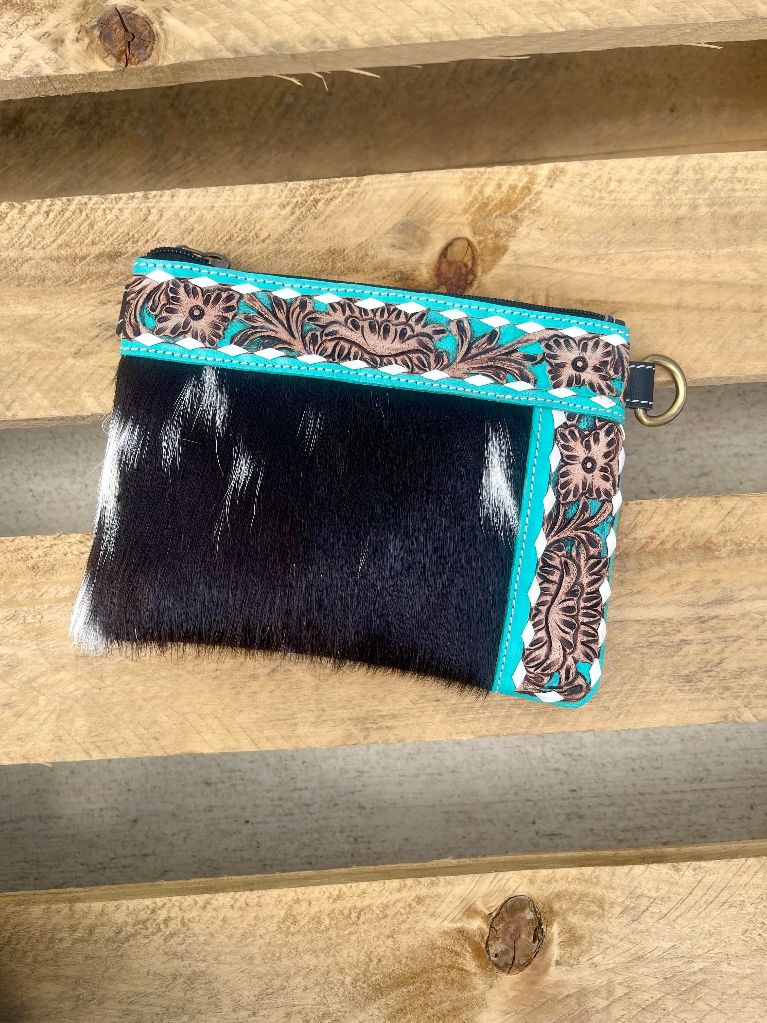 AE16440  Genuine Leather Tooled Parker Crossbody