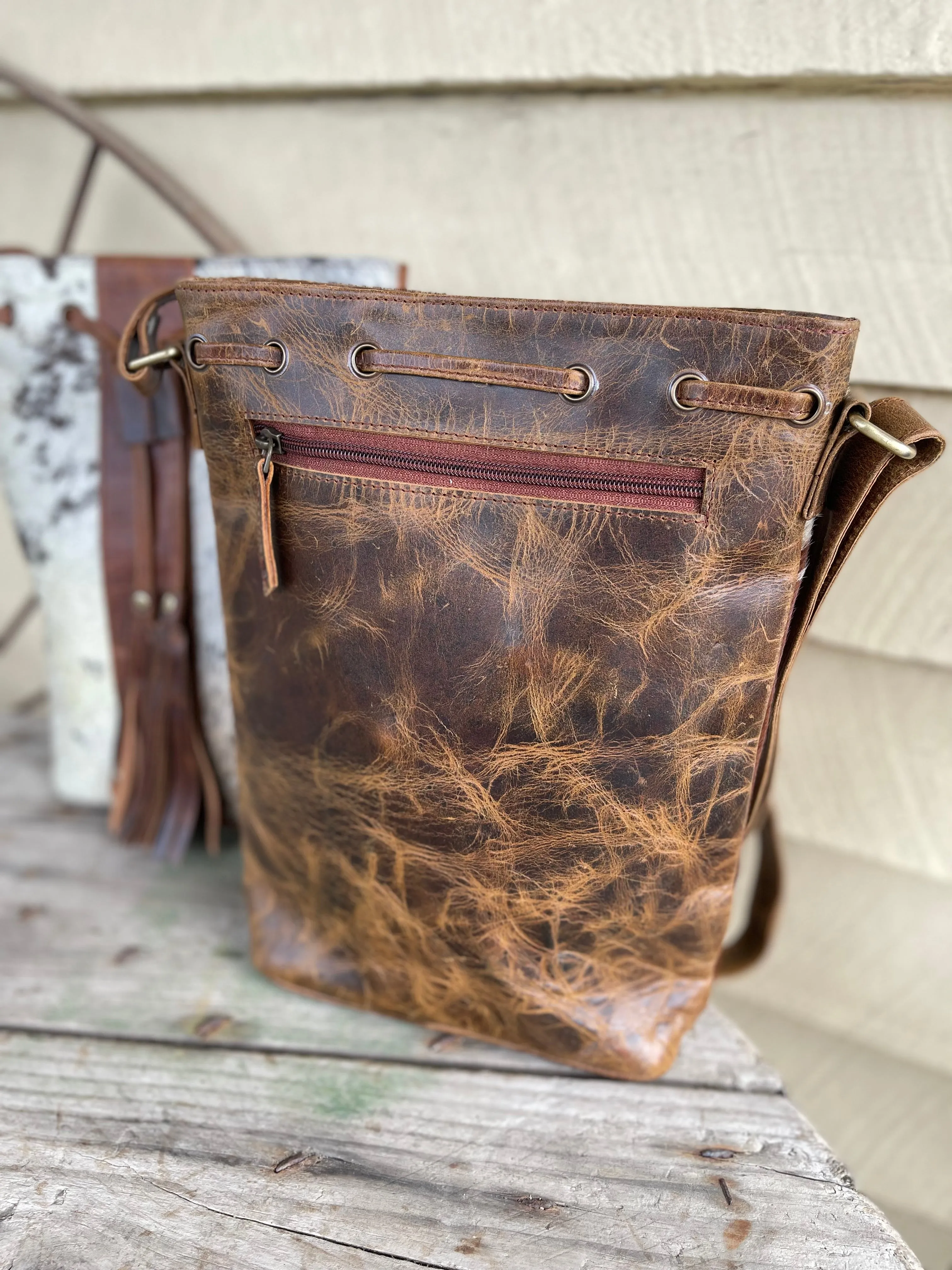 AE2540 Imani hide leather crossbody Brown