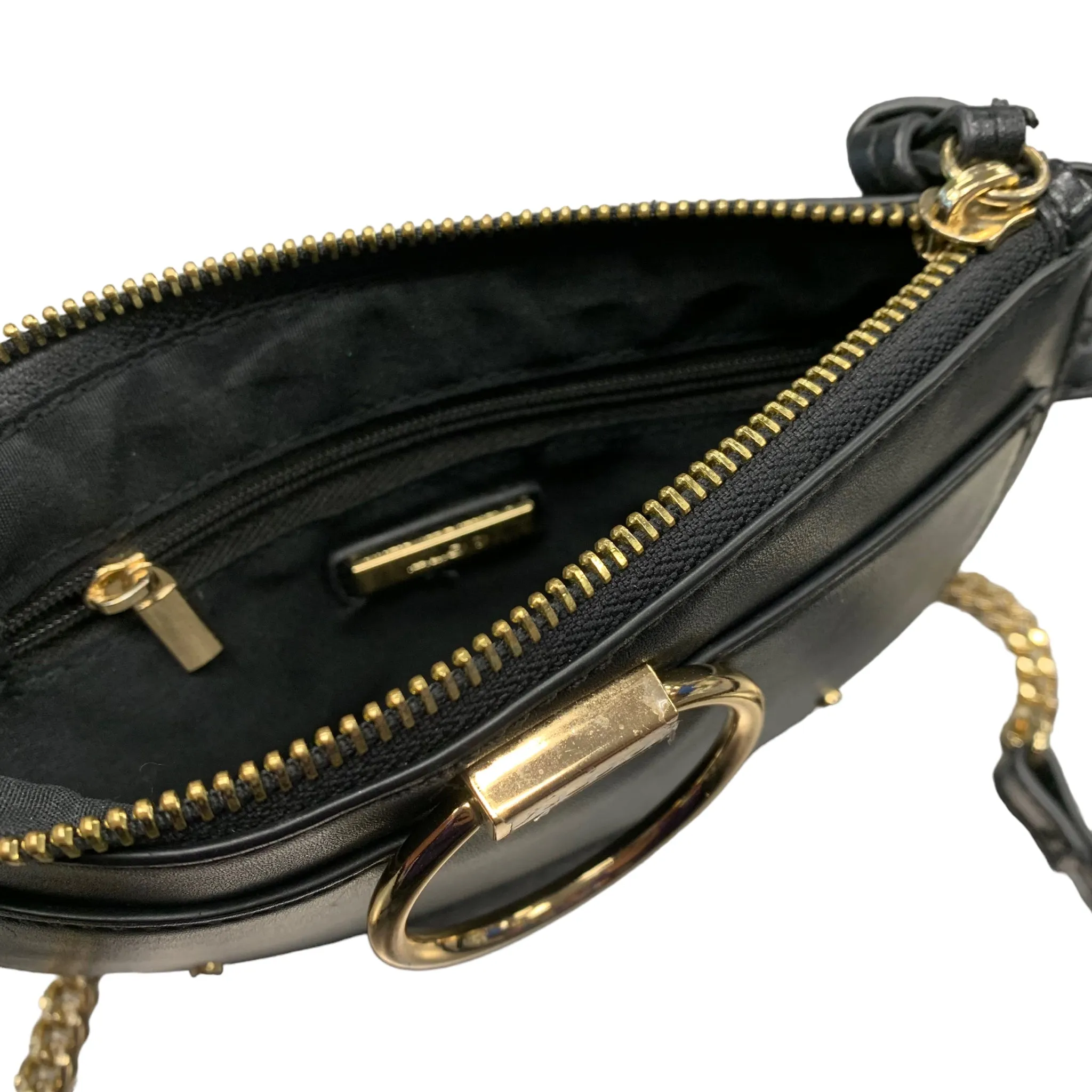 Aldo Gold Chain Strap Zipped Black Bag Crossbody