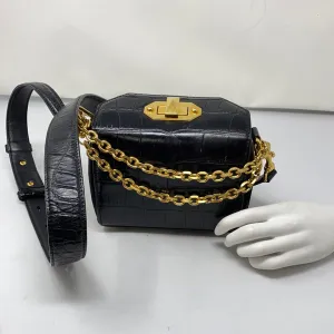 Alexander McQueen Mini Box Croc - Embossed Black Leather Bag