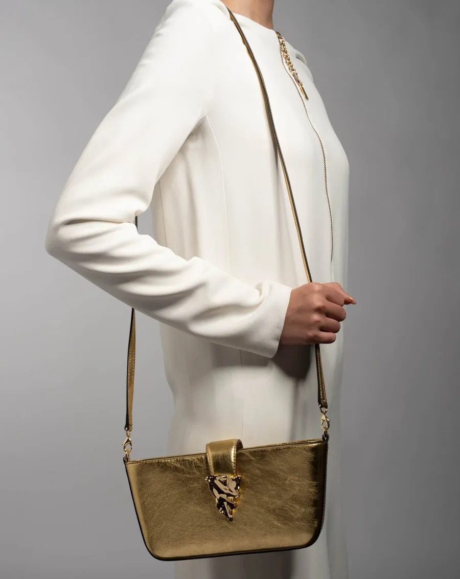Alexis Bittar The Crumple Convertible in Gold