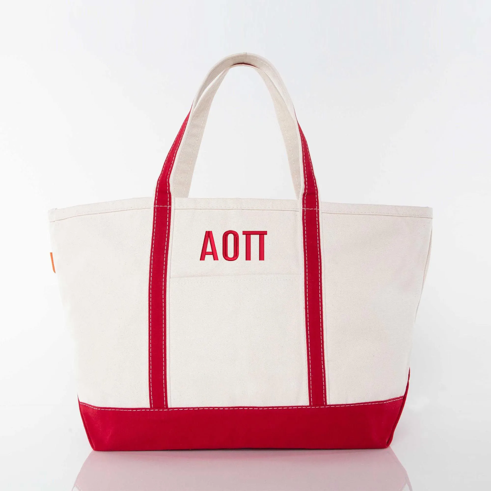 Alpha Omicron Pi Large Canvas Tote Bag