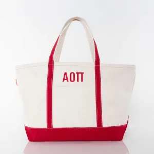 Alpha Omicron Pi Large Canvas Tote Bag