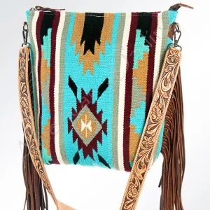 American Darling ADBG208 Large Crossbody Saddle Blanket Genuine Leather Women Bag Western Handbag Purse