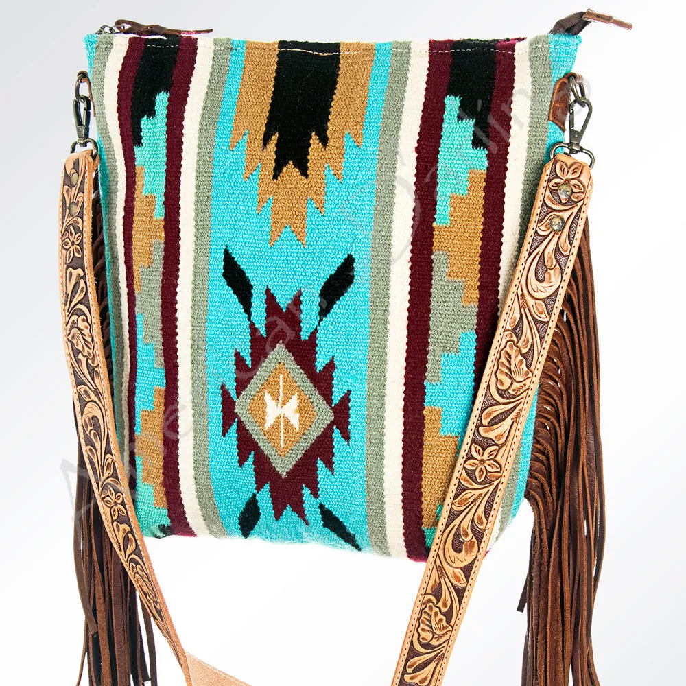 American Darling ADBG208 Large Crossbody Saddle Blanket Genuine Leather Women Bag Western Handbag Purse