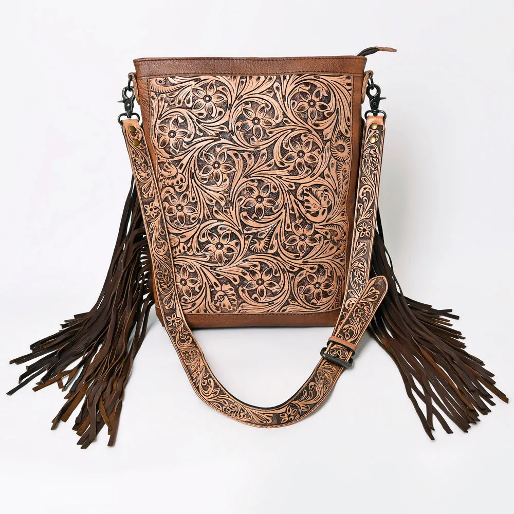 American Darling ADBG507BR Large Crossbody Hand Tooled Genuine Leather Women Bag Western Handbag Purse