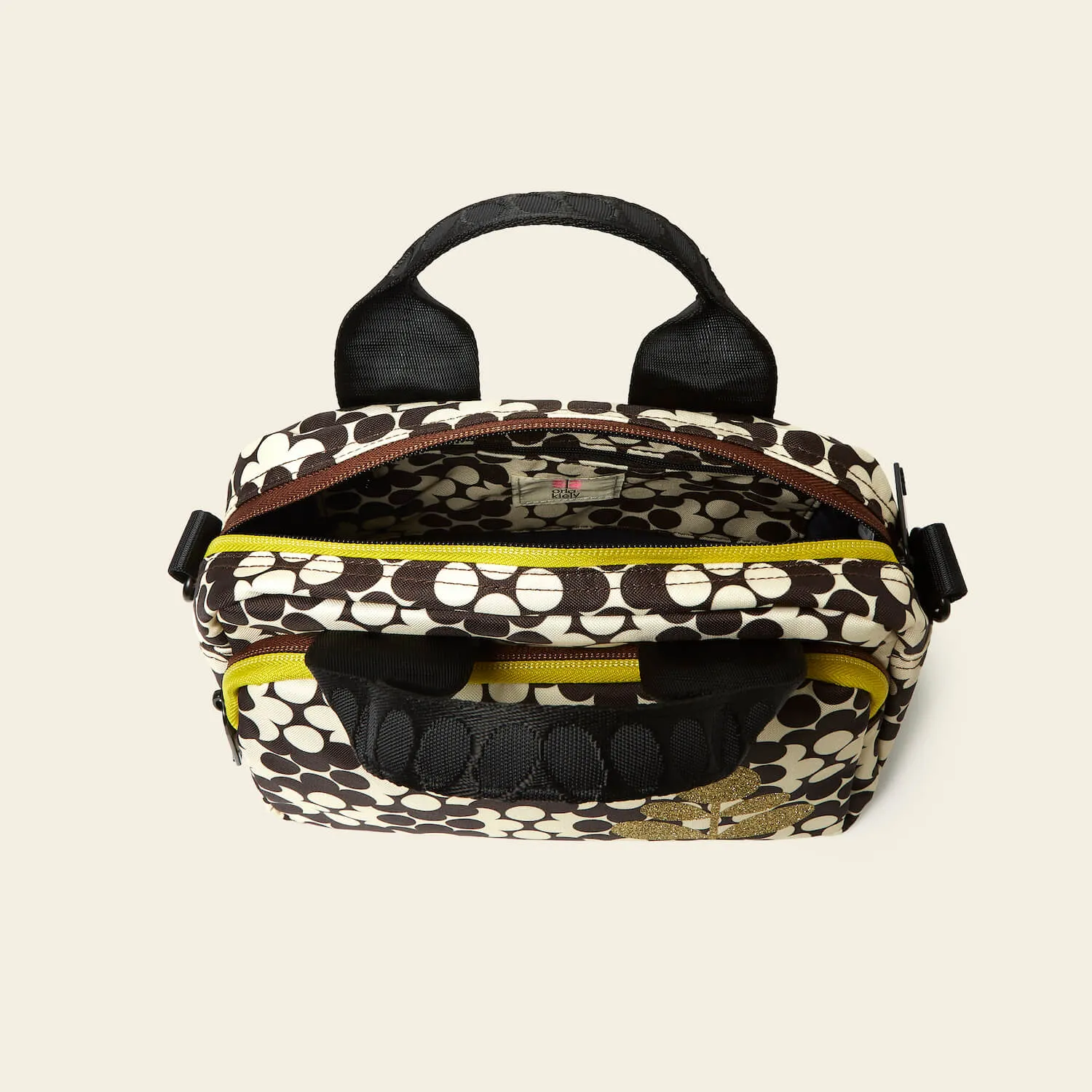 Angle Grab Crossbody - Puzzle Flower Porcini