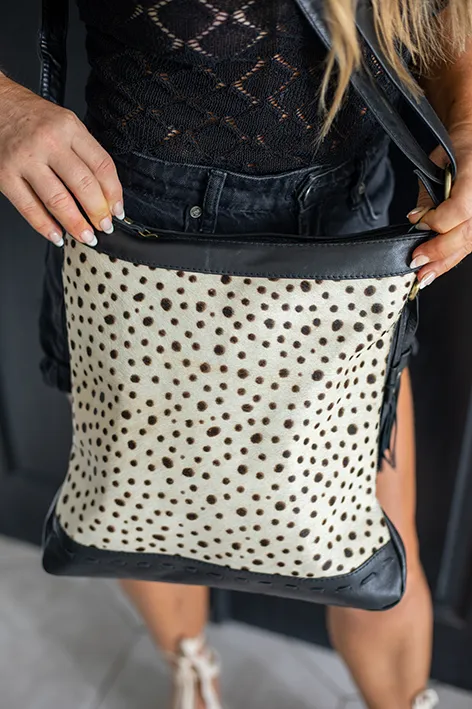 'Aria' Cowhide & Leather Handbag