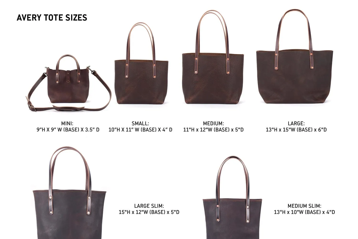 AVERY LEATHER TOTE BAG - MINI CROSSBODY - CARAMEL