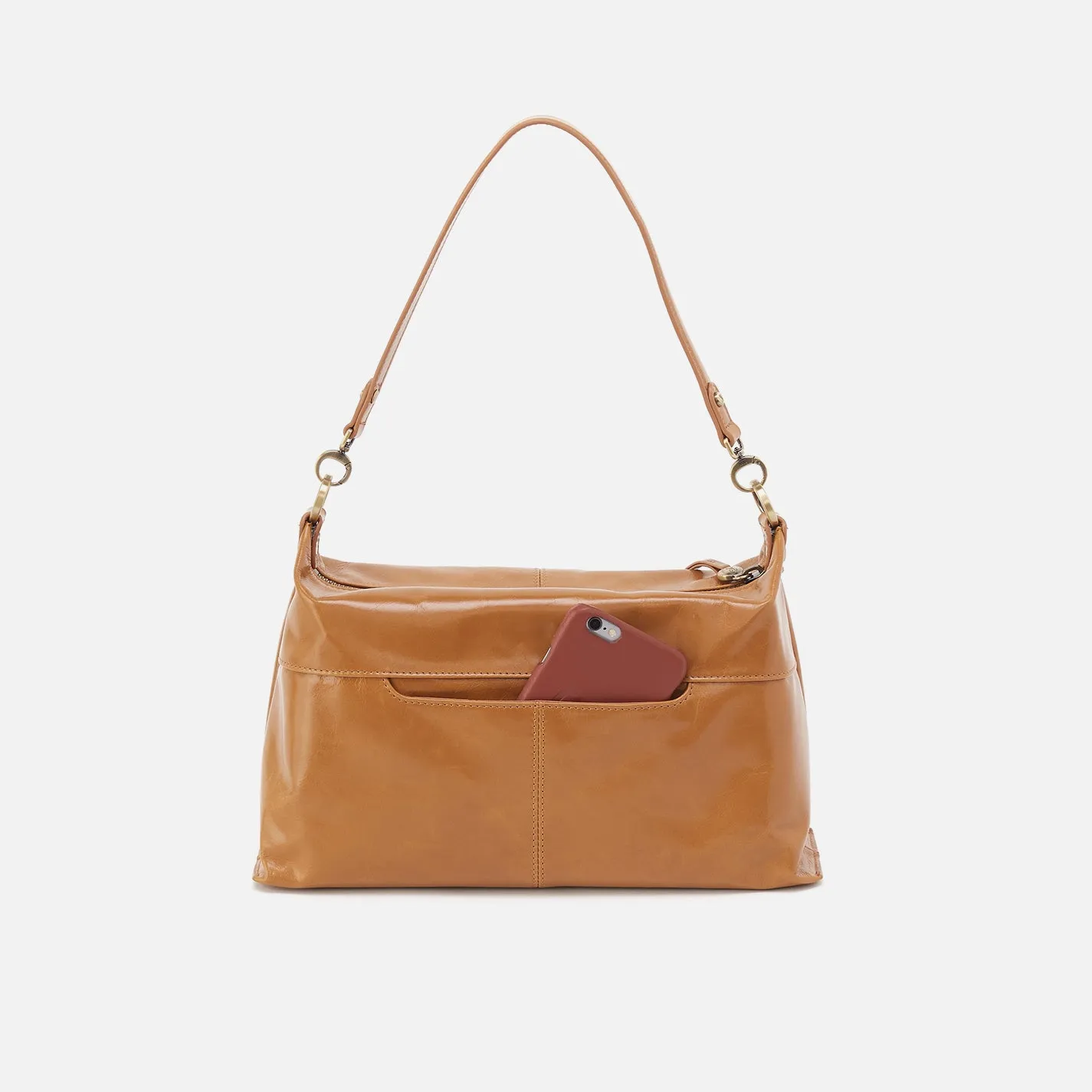 Avon Shoulder Bag In Polished Leather - Natural