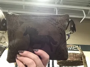 AW102 - Crossbody Hip Wallet w/horse