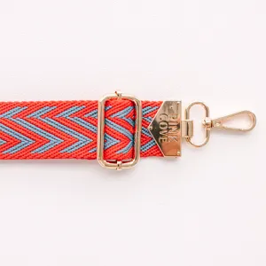 BAG STRAPS - CHEVRON RED/BLUE