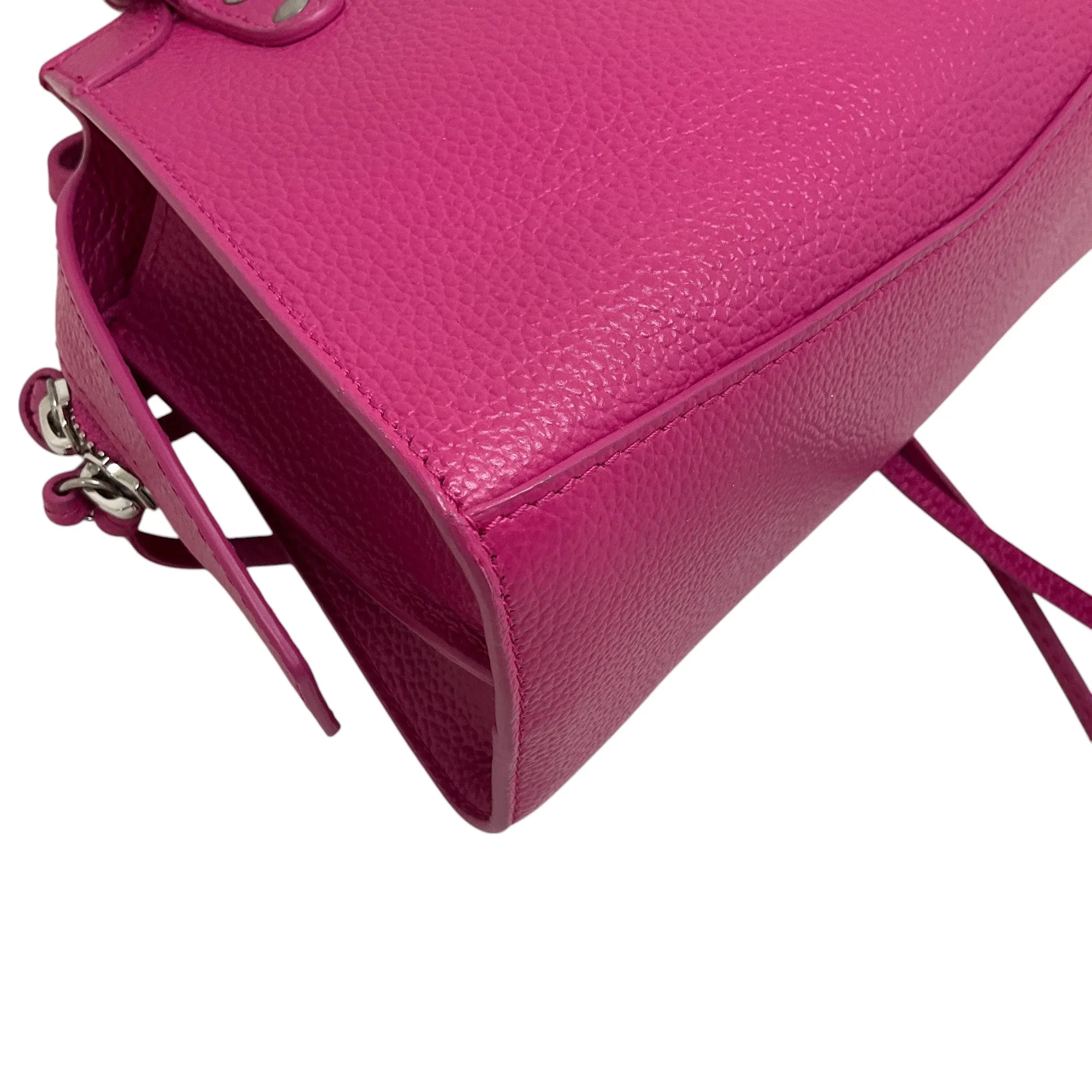 Balenciaga Hot Pink Leather  Mini City Crossbody Bag