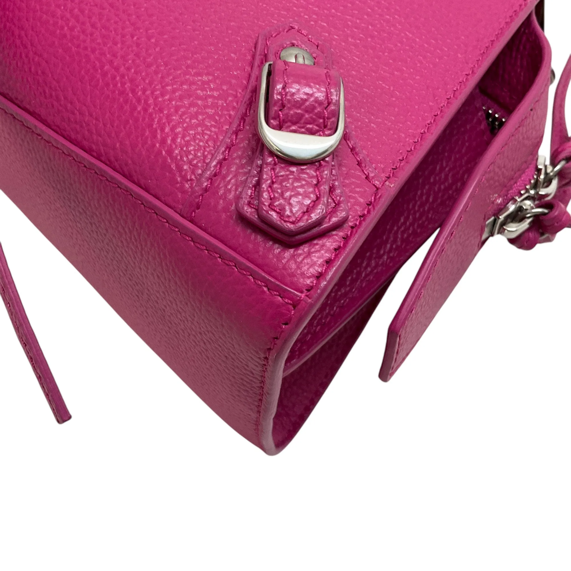 Balenciaga Hot Pink Leather  Mini City Crossbody Bag