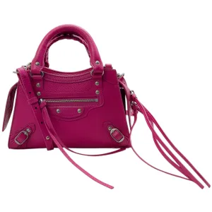 Balenciaga Hot Pink Leather  Mini City Crossbody Bag