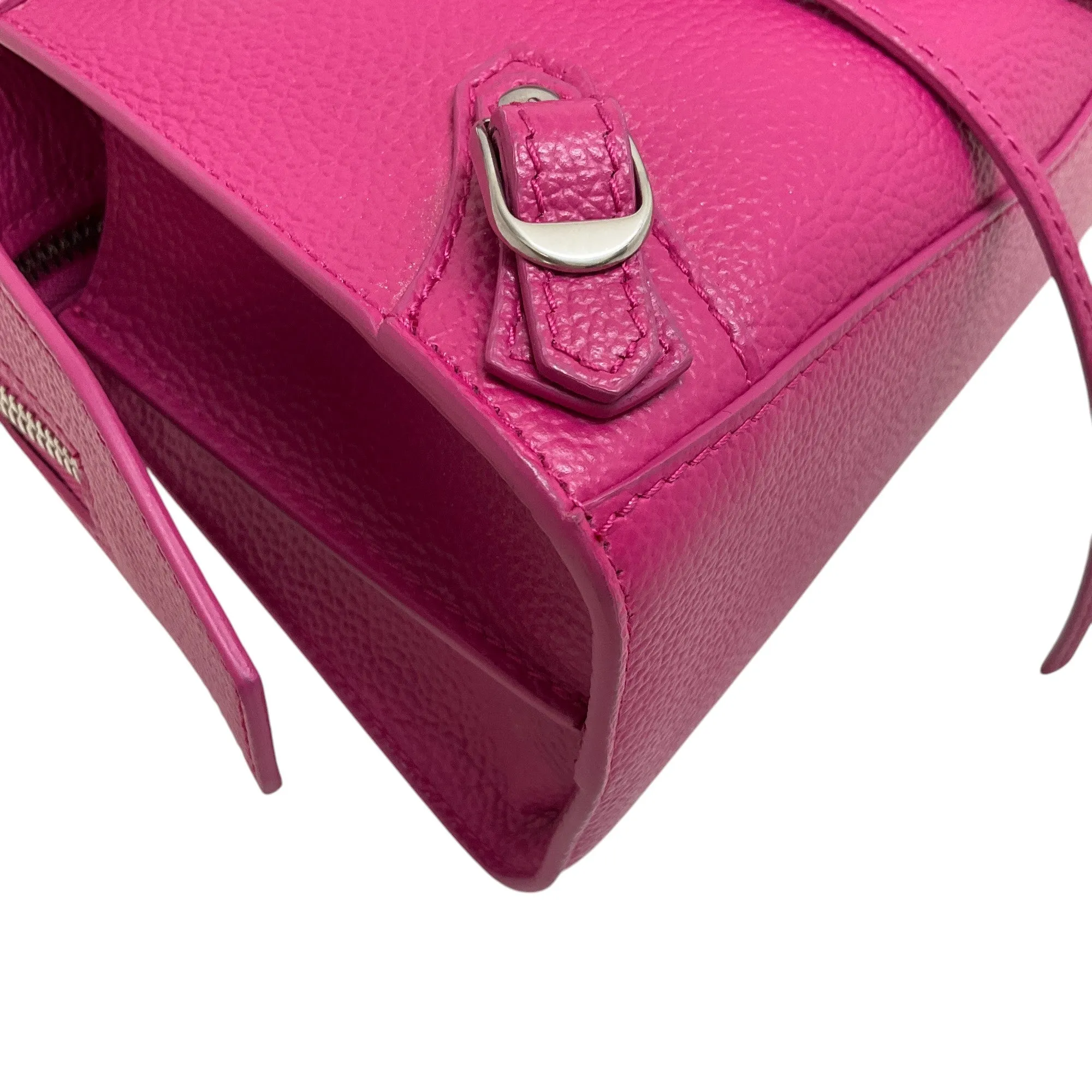 Balenciaga Hot Pink Leather  Mini City Crossbody Bag