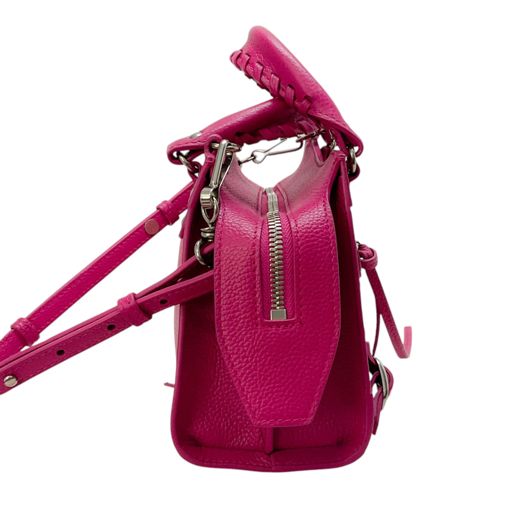 Balenciaga Hot Pink Leather  Mini City Crossbody Bag