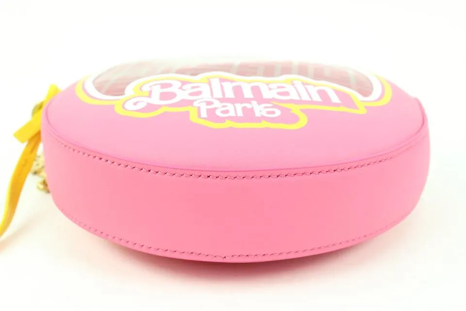 Balmain Barbie Translucent Pink Disco Round  Crossbody Bag  1BM318