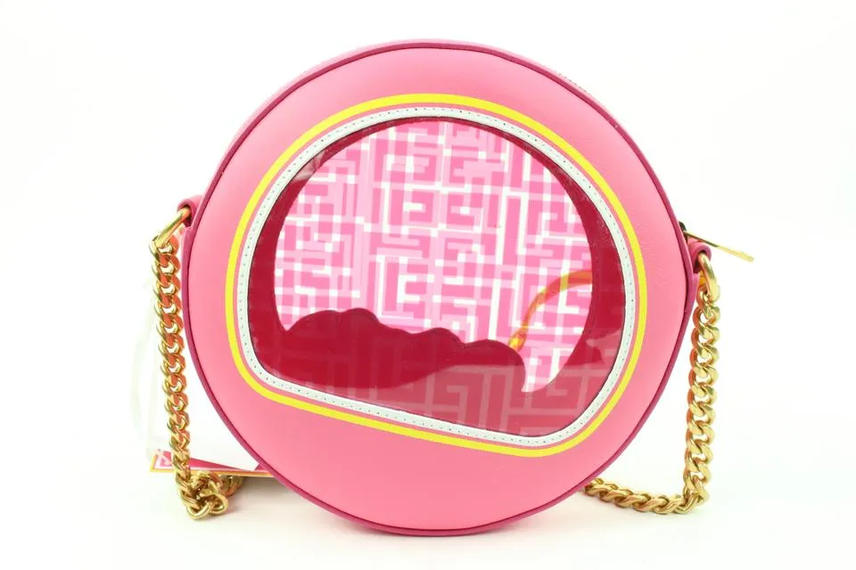 Balmain Barbie Translucent Pink Disco Round  Crossbody Bag  1BM318