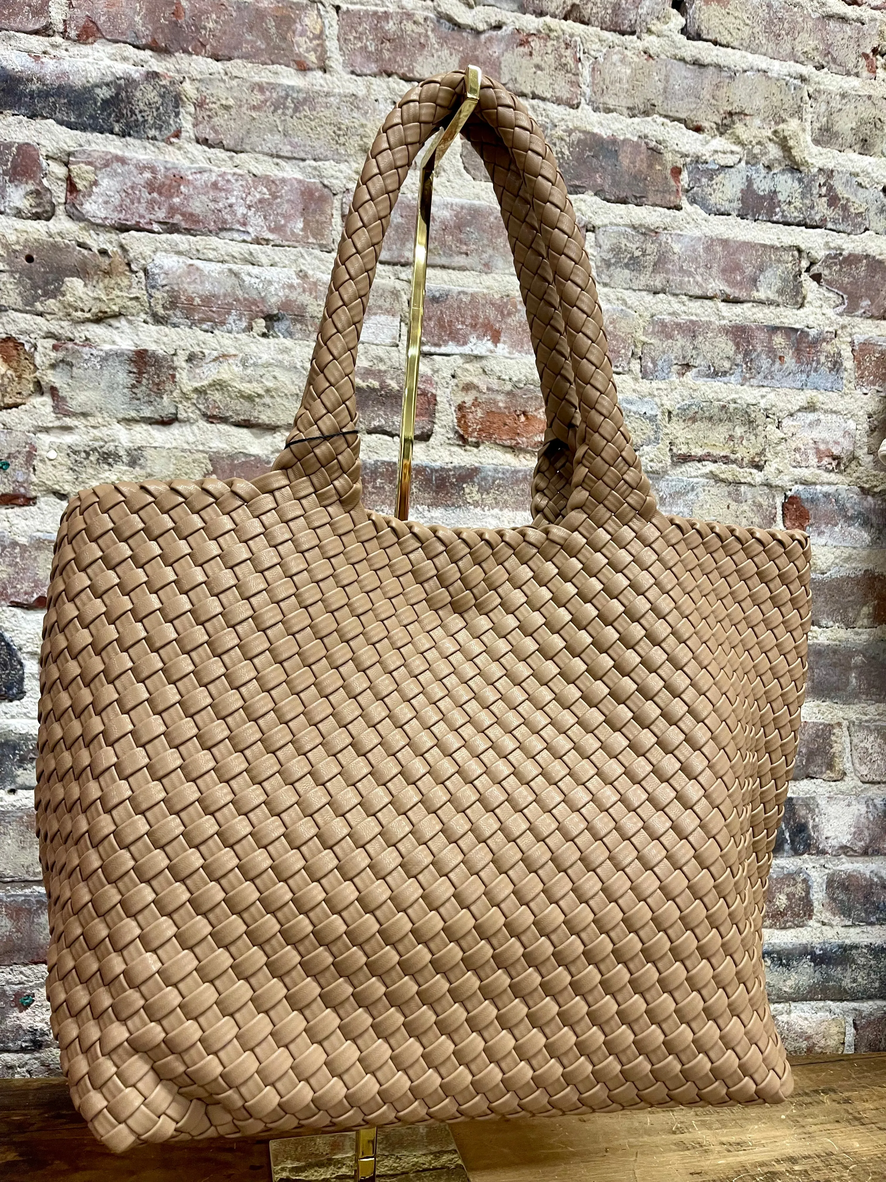 BC Leather Woven Tote