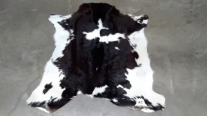 Black & White Calfskin Rug  Size 3ft x 3ft - Premium Quality Cowhide Rug