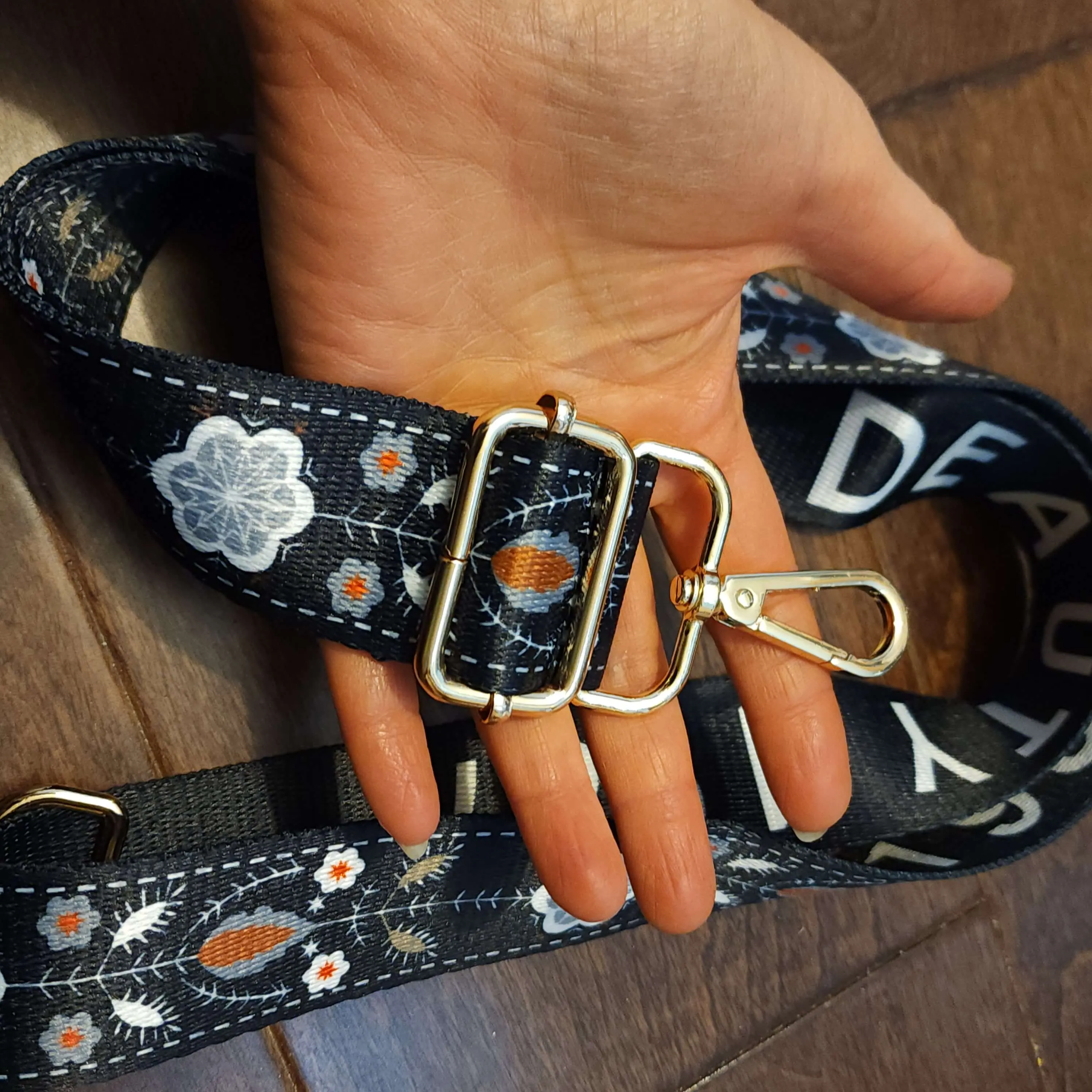 Black Folk Purse Strap, Bag Strap | 28 - 50 Inch Guitar purse straps