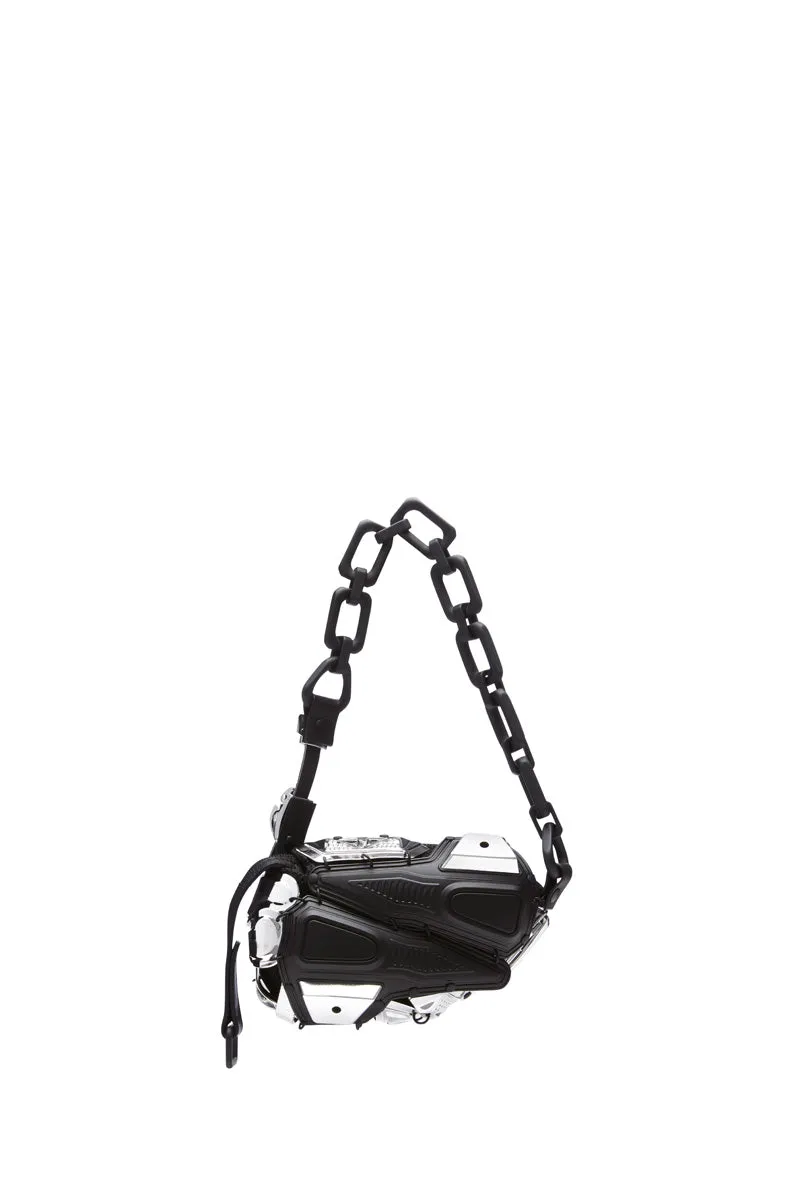 BLACK MATT SILVER OBJECT I02 SHOULDER BAG