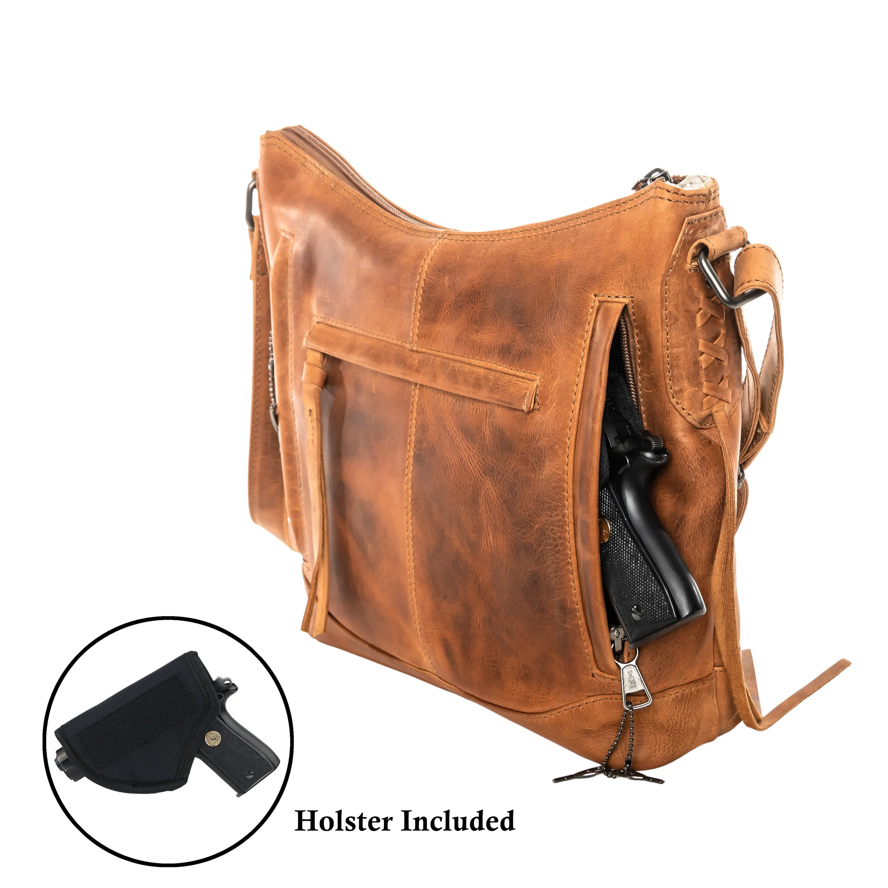 Blake | Concealed Carry Scooped Leather Crossbody or Shoulder Bag