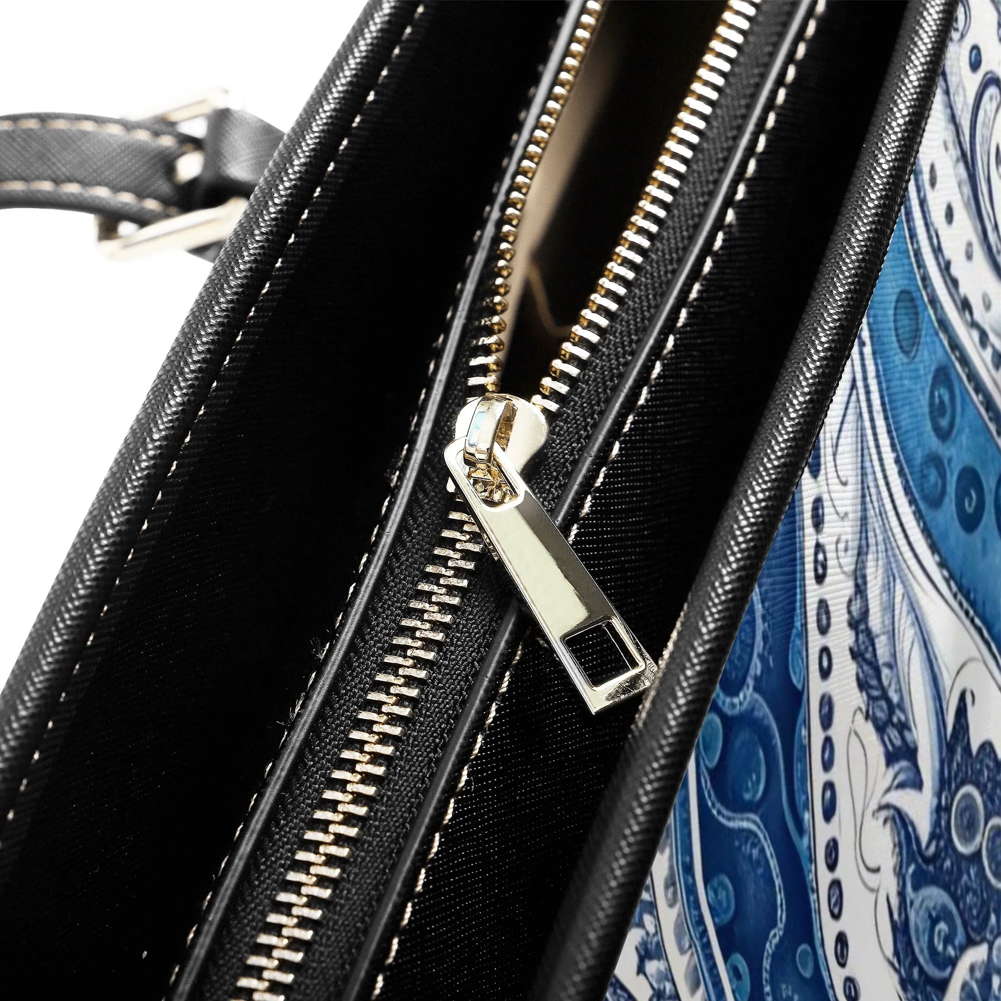 Blue Paisley Tote Bags