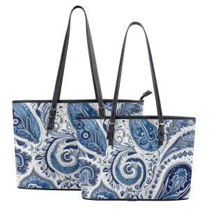 Blue Paisley Tote Bags