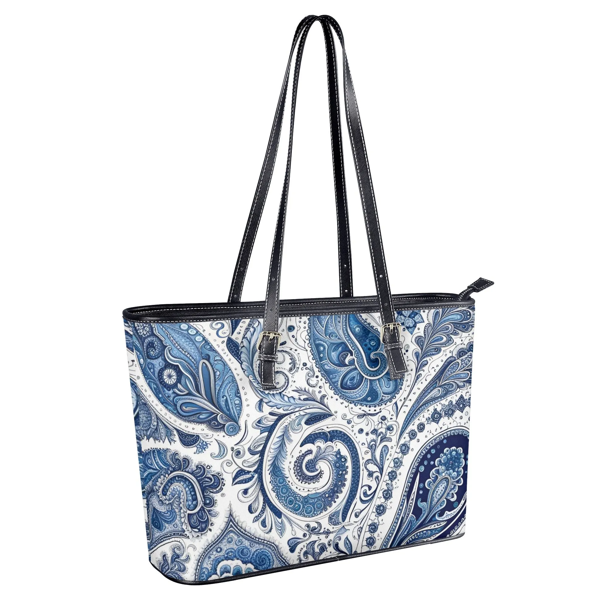 Blue Paisley Tote Bags