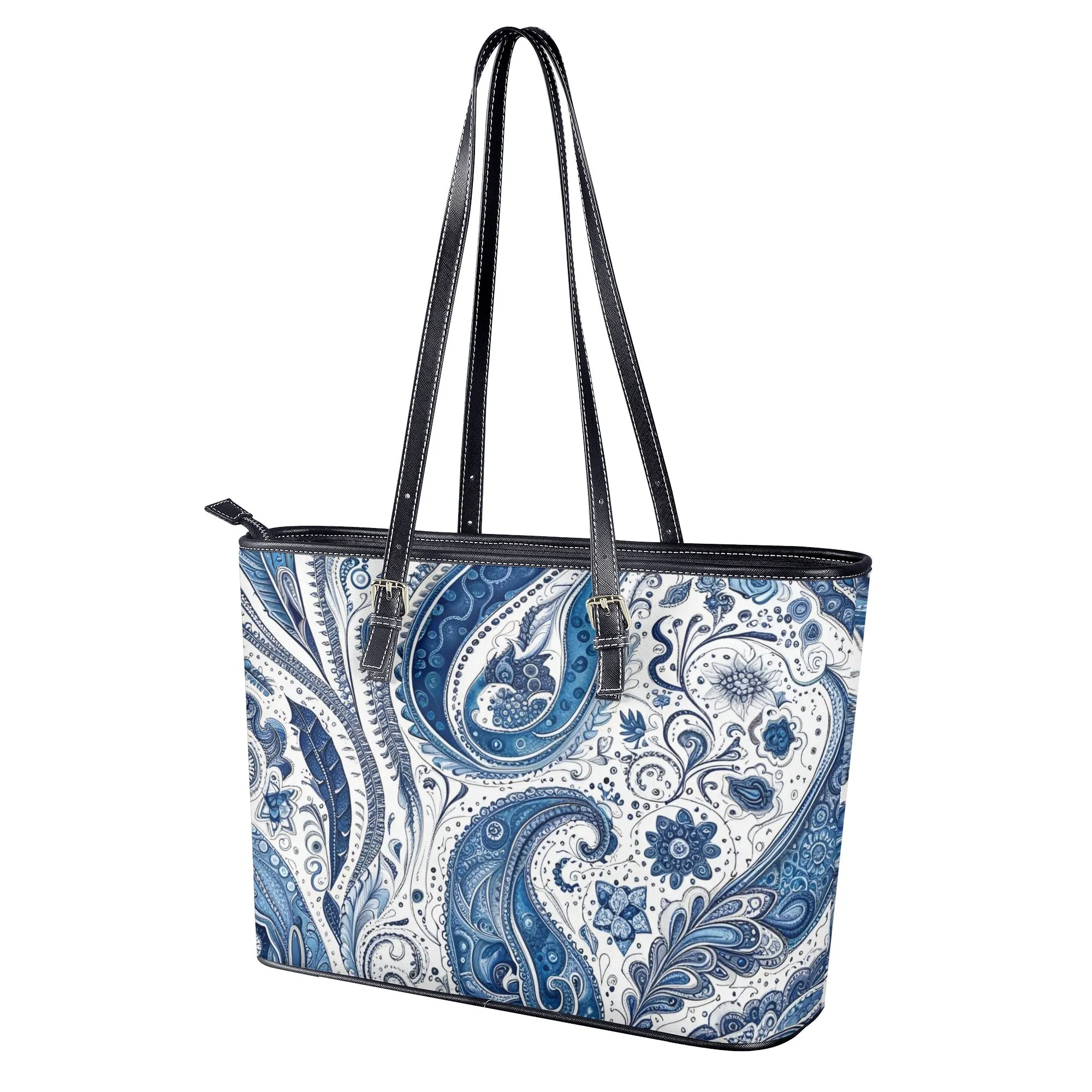 Blue Paisley Tote Bags