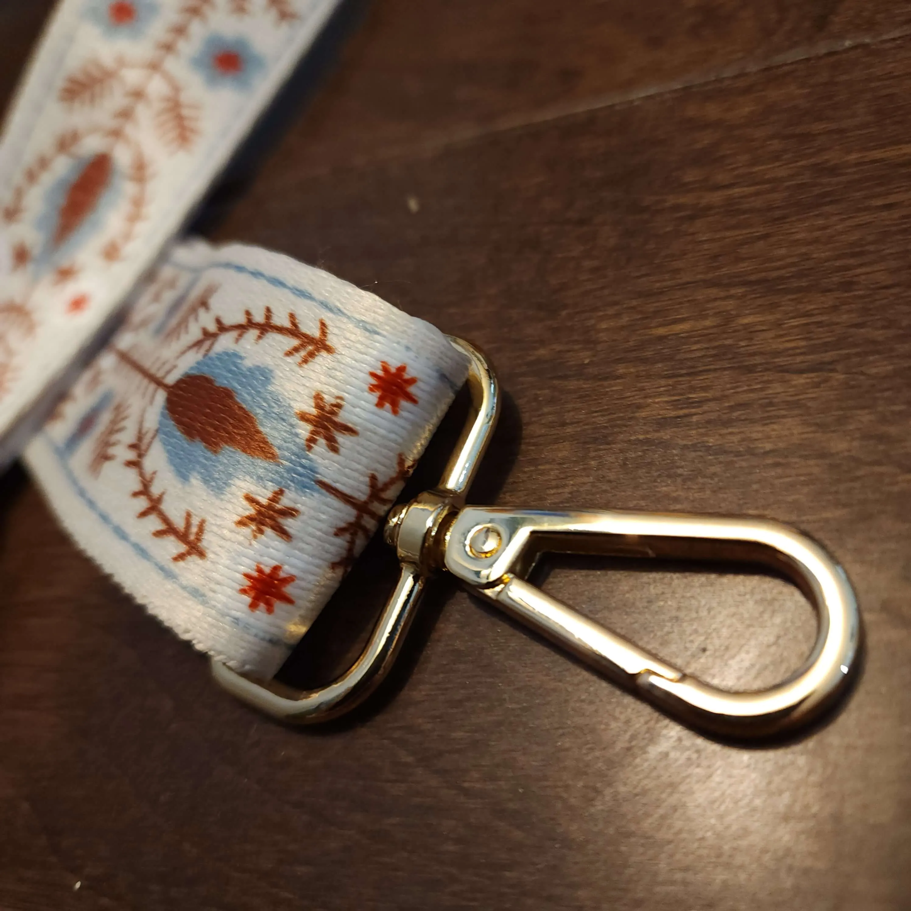 Boho White and Light Blue Purse Strap, Bag Strap | 28 - 50 Inch Guitar purse straps