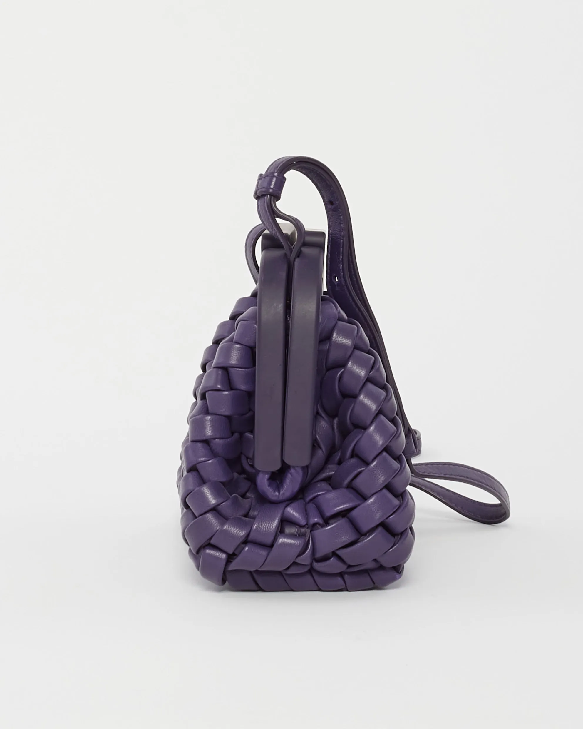 Bottega Veneta Purple Intrecciato Leather Mini Point Bag