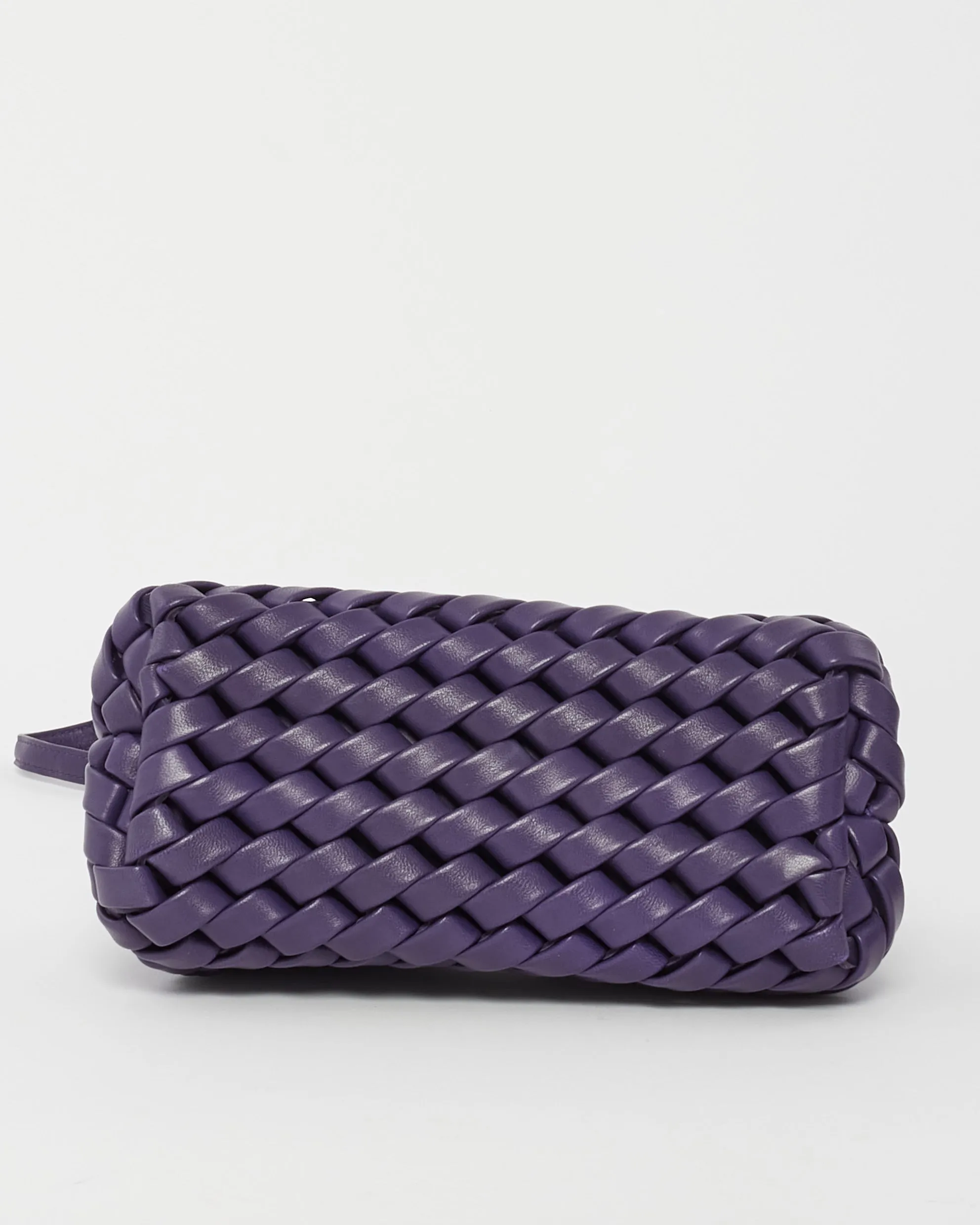 Bottega Veneta Purple Intrecciato Leather Mini Point Bag