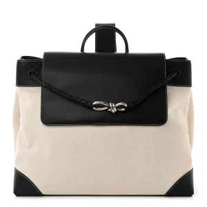 BOTTEGA VENETA 
Washed Canvas Calfskin Large Andiamo Backpack