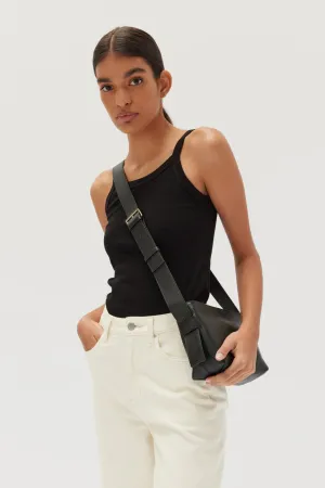 Bridie Leather Crossbody Bag Blk