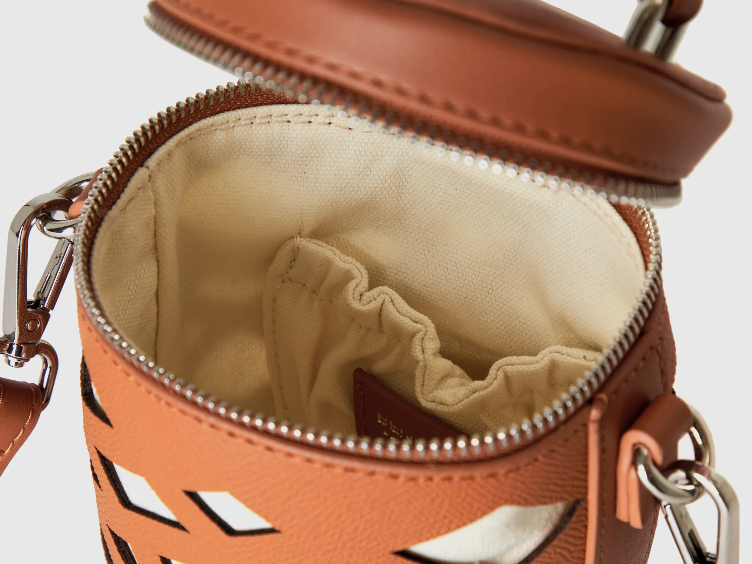 BROWN MINI CYLINDER BAG