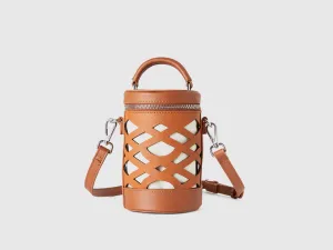 BROWN MINI CYLINDER BAG