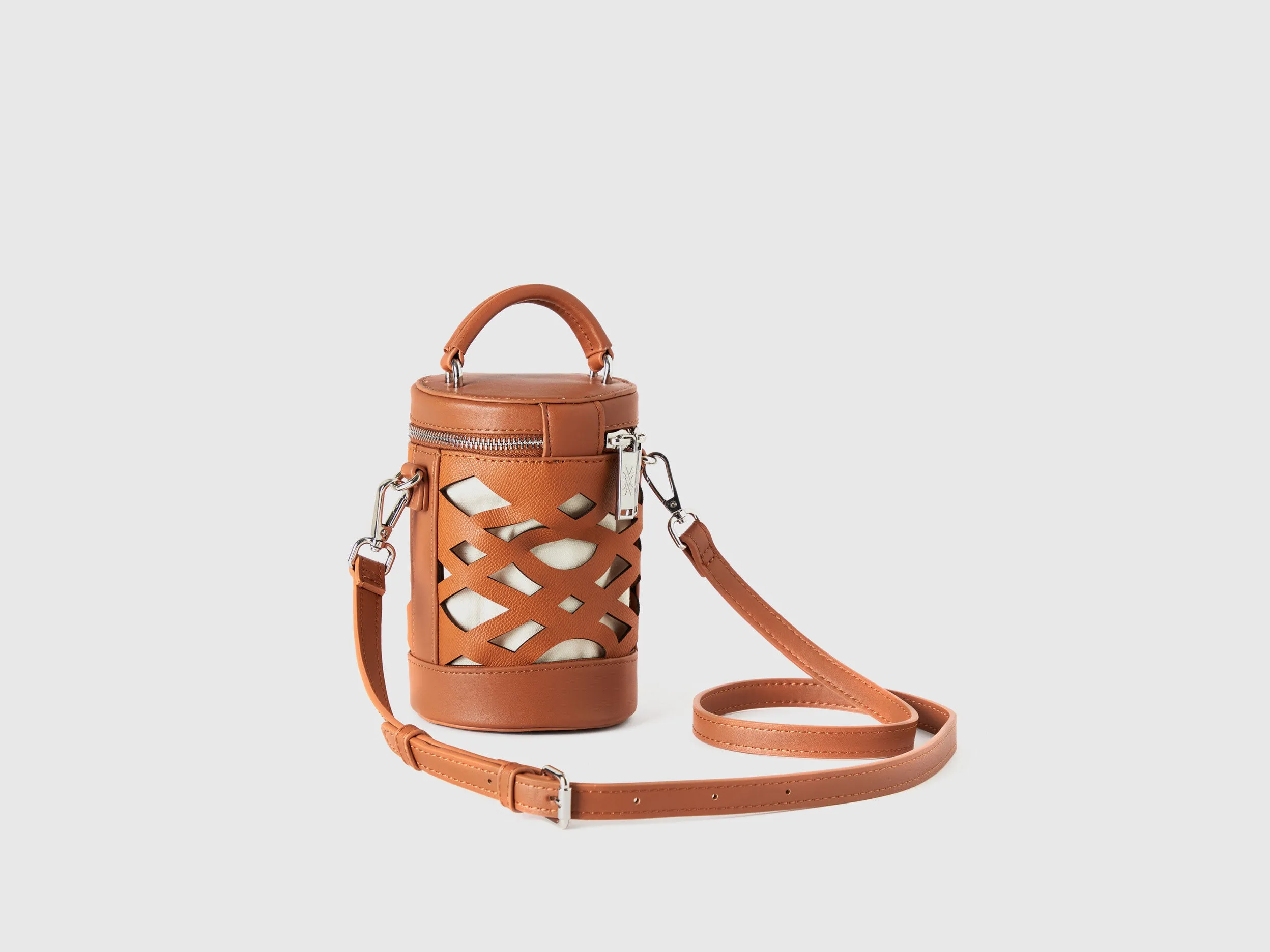 BROWN MINI CYLINDER BAG