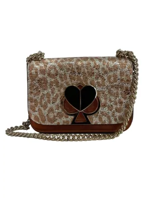 Brown Nicola Leather Crossbody Leopard Shoulder Bag